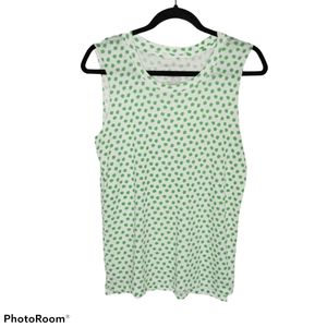 *Grayson + Threads White Shamrock Print Tank Top St. Patrick's Day Irish Burnout